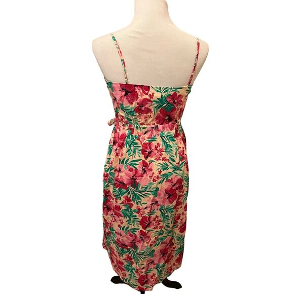 NWT J.Crew •0• Pink Floral Woven Cotton Sleeveless Wrap Dress #AO365 - Picture 7 of 13